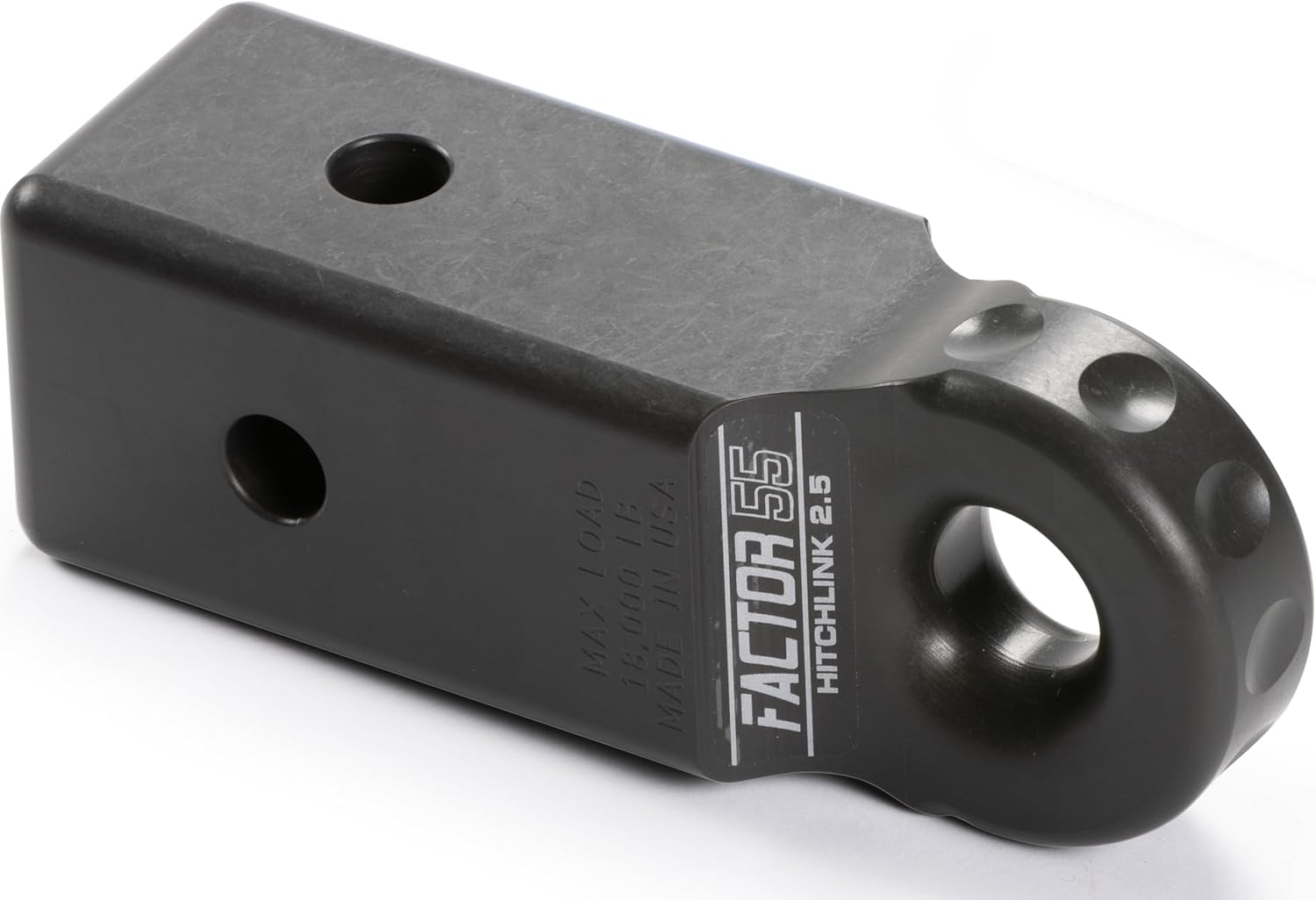 Factor 55 Hitchlink Pro 2.5 for 2.5" Receivers: Cross-Drilled for Horizontal or Vertical Rigging, 9,500 lb. Rating - Gray