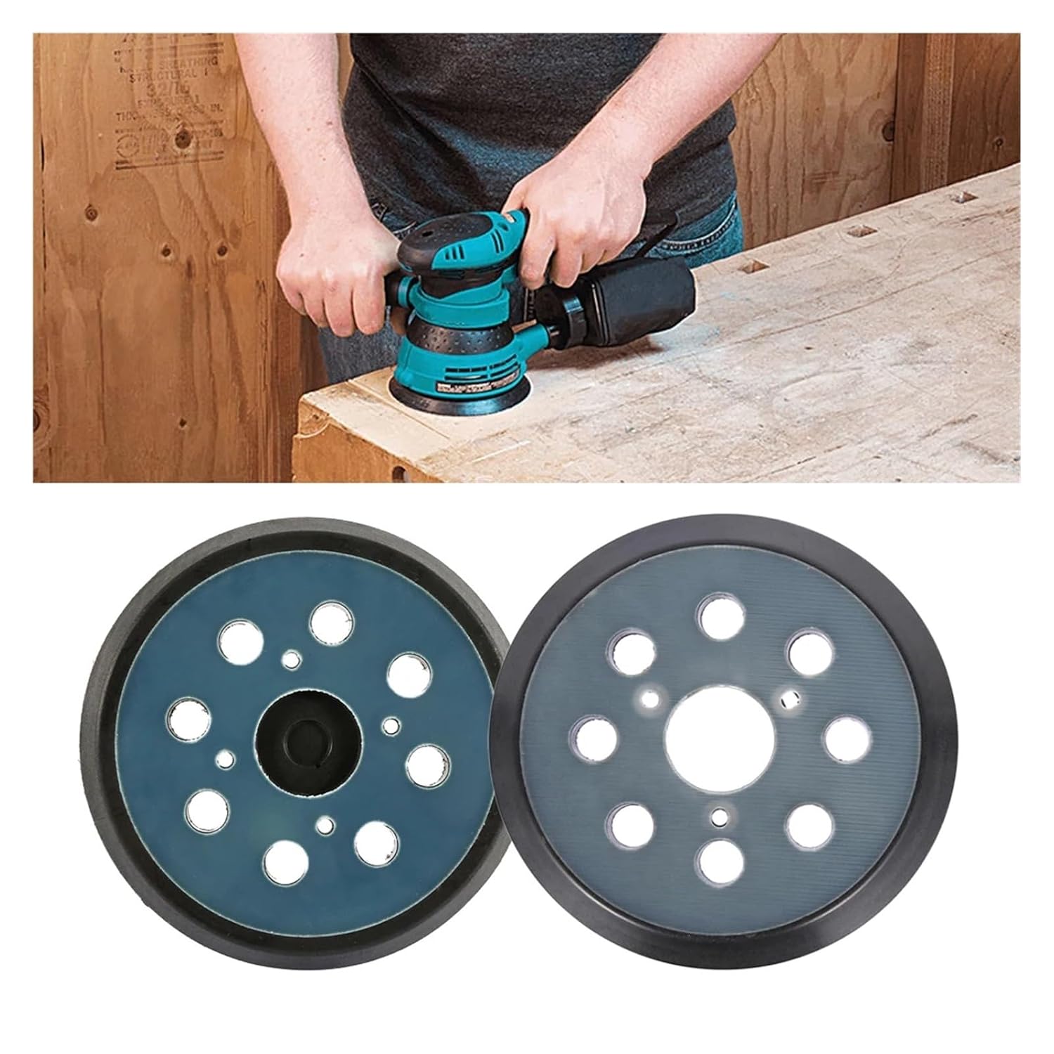 5 Inch Hook & Loop Sander Pad - 125mm Abrasive Sanding Disc with 8 Dust Holes for Efficient Dust Collection(125mm)