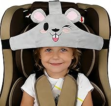 Baby Child Car Seat Head Support, Safe and Cozy Car Sleep Positioner, Adjustable Safety Seat Fastening Belt, Safety Belt (Grey)
