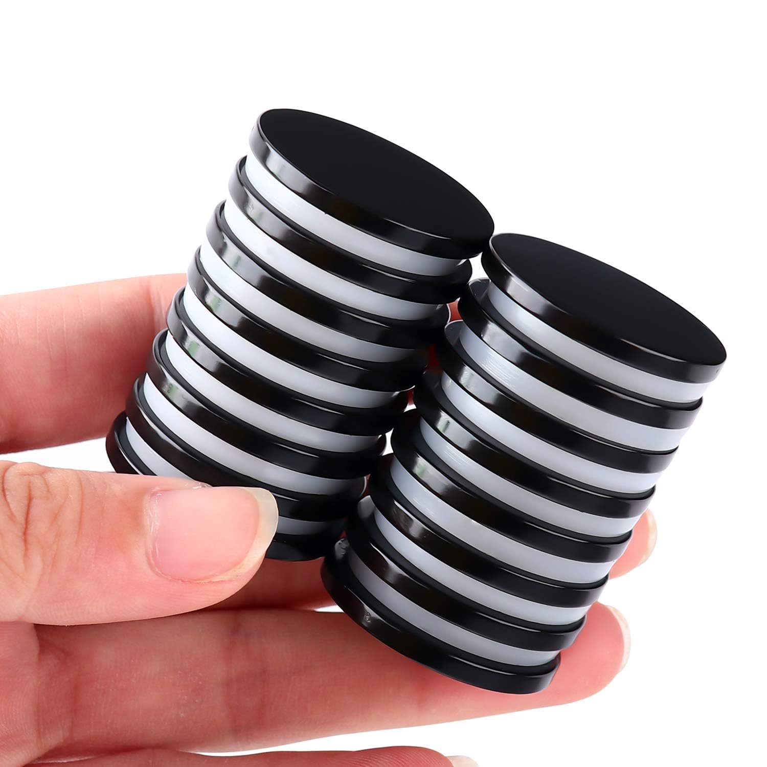 LOVIMAG Super Strong Neodymium Disc Magnets, Powerful Permanent Rare Earth Magnets with Double-Sided Adhesive for Fridge, DIY, Building, Scientific, Craft, and Office-1.26 x 1/8 inch-Black Pack of 100