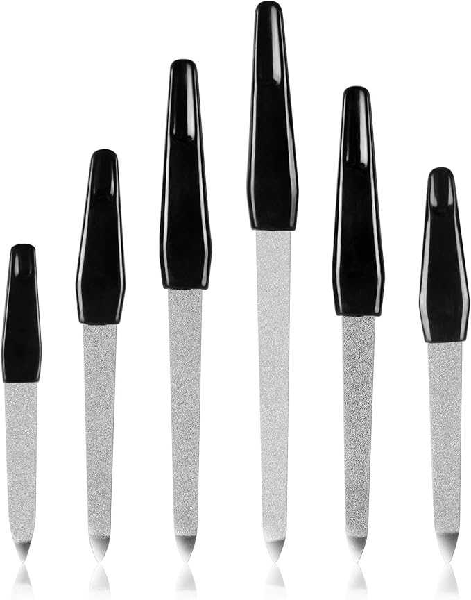 URAQT Nail File Set, 6pcs Stainless Steel Nail Files with Comfortable
