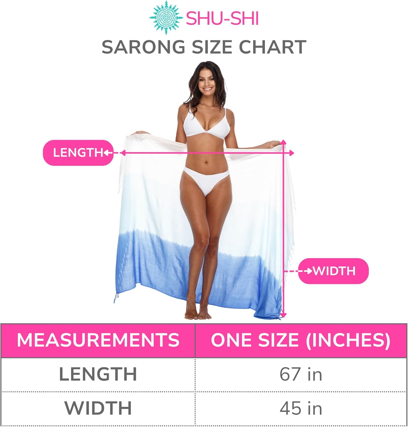 SHU-SHI Sarong Wraps For Women Beach Cover Up Skirt Swimsuit Wrap Pareo Coverups Ombre Tie Dye