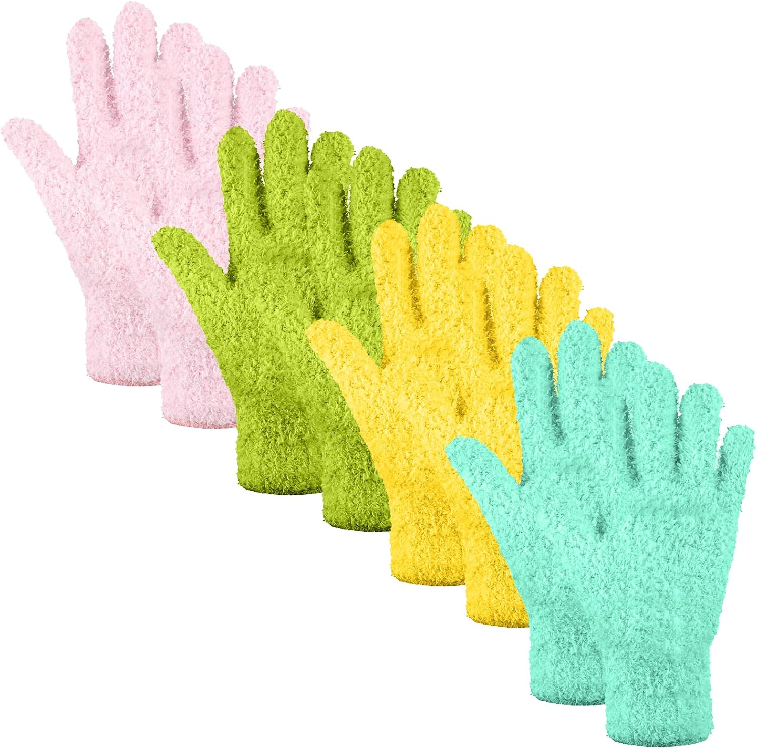 4 Pairs Microfiber Plant Dusting Gloves,Breathable Work Gloves for Indoor Plants and Gardening