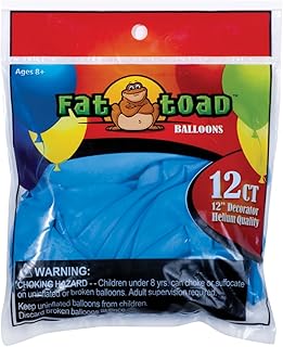 Fat Toad Latex Balloons, Light Blue Stars, 12-Inch