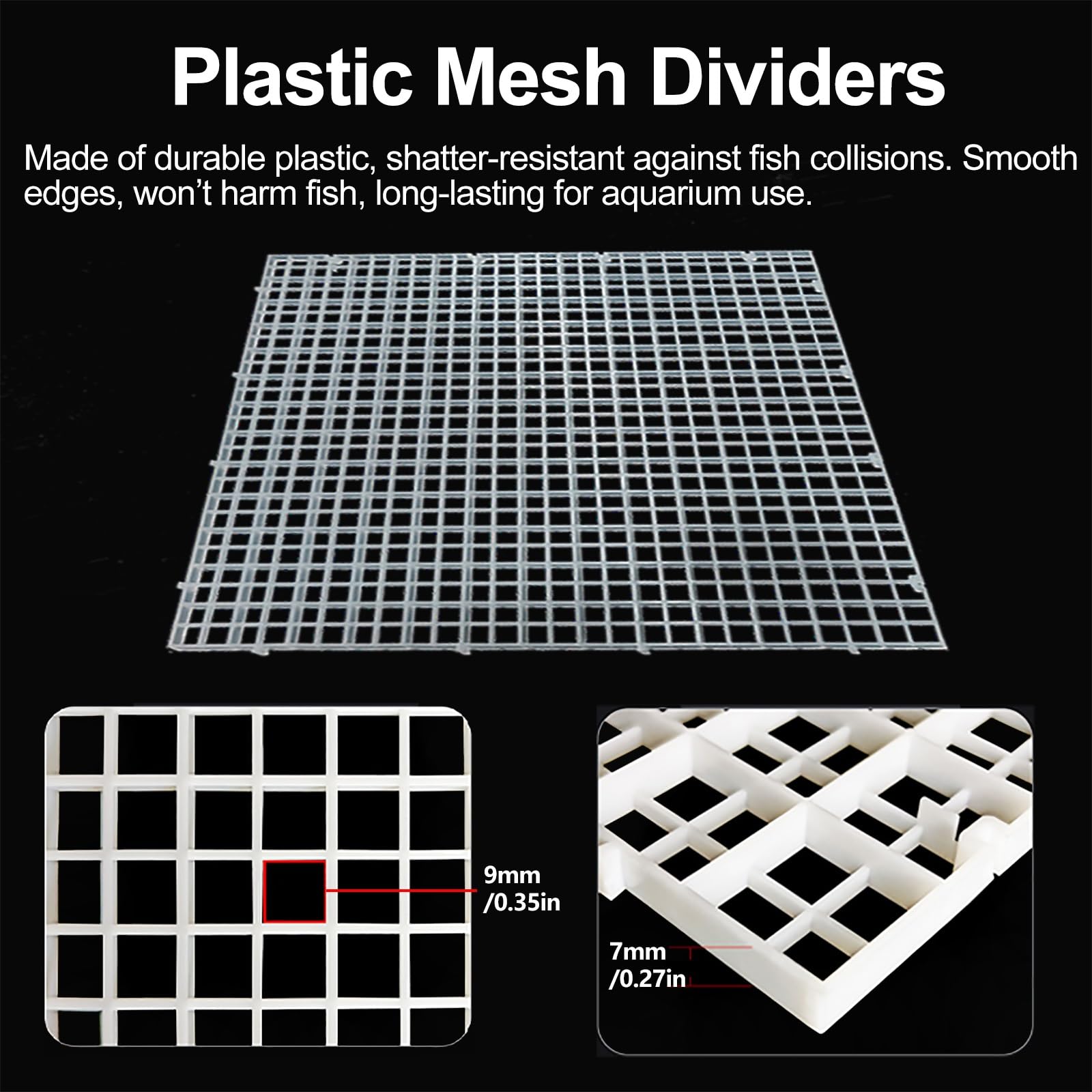 ERRULAN Divisor de Acuario Divisor de Tanque de Acuario con Ventosa, Separador de Tanque de Peces cortable de plástico, Cubierta deflectora de Placa Que bloquea(5pcs,White 15x30cm/5.9x11.8 in)