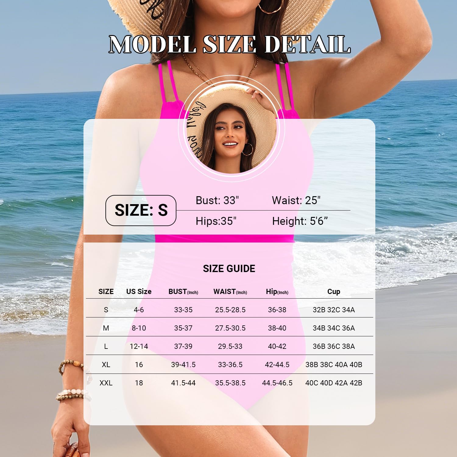 Daci Womens One Piece Swimsuit Tummy Control - Slimming Bathing Suit Scalloped Neck Full Coverage Swimwear 2025 - Image 5