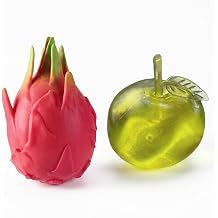 2 PCS Fruit Squishy Toys Set Realistic Dragon Fruit & Clear Green Apple Slow Rising Squishies Soft TPR Squeeze Fidget Toys for Stress Anxiety Relief Cute Desk Decor Sensory Toys for Adults Office Home
