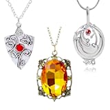 UoYu The Vampire Diar&period;s Jewelry Set Elena Gilbert Opening Vervain Locket Katherine Necklace Bennett Bonnie Antique Silver Amulet Necklace with movie Sticker 23 pcs