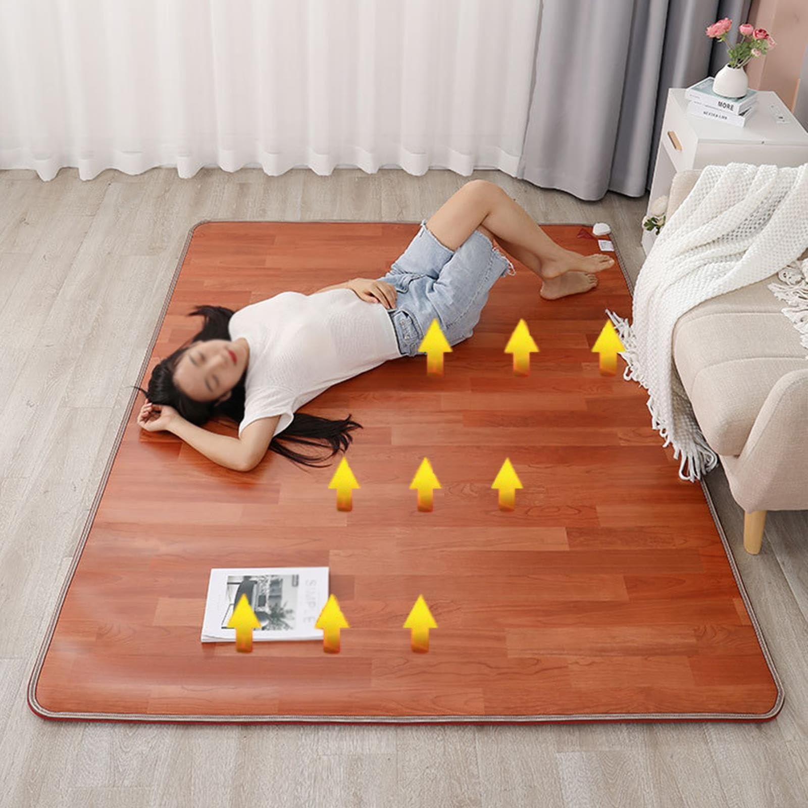Tapis chauffant électrique en graphène grand format avec thermostat