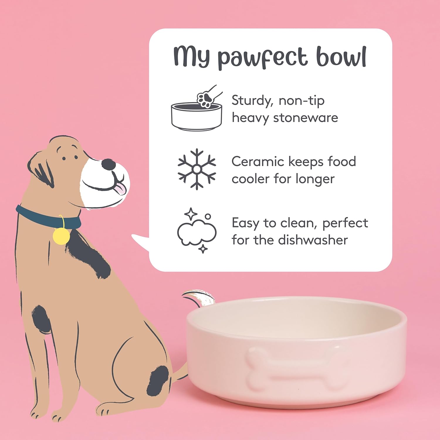 Mason Cash Colour Mix Cream 15 cm Dog Bowl