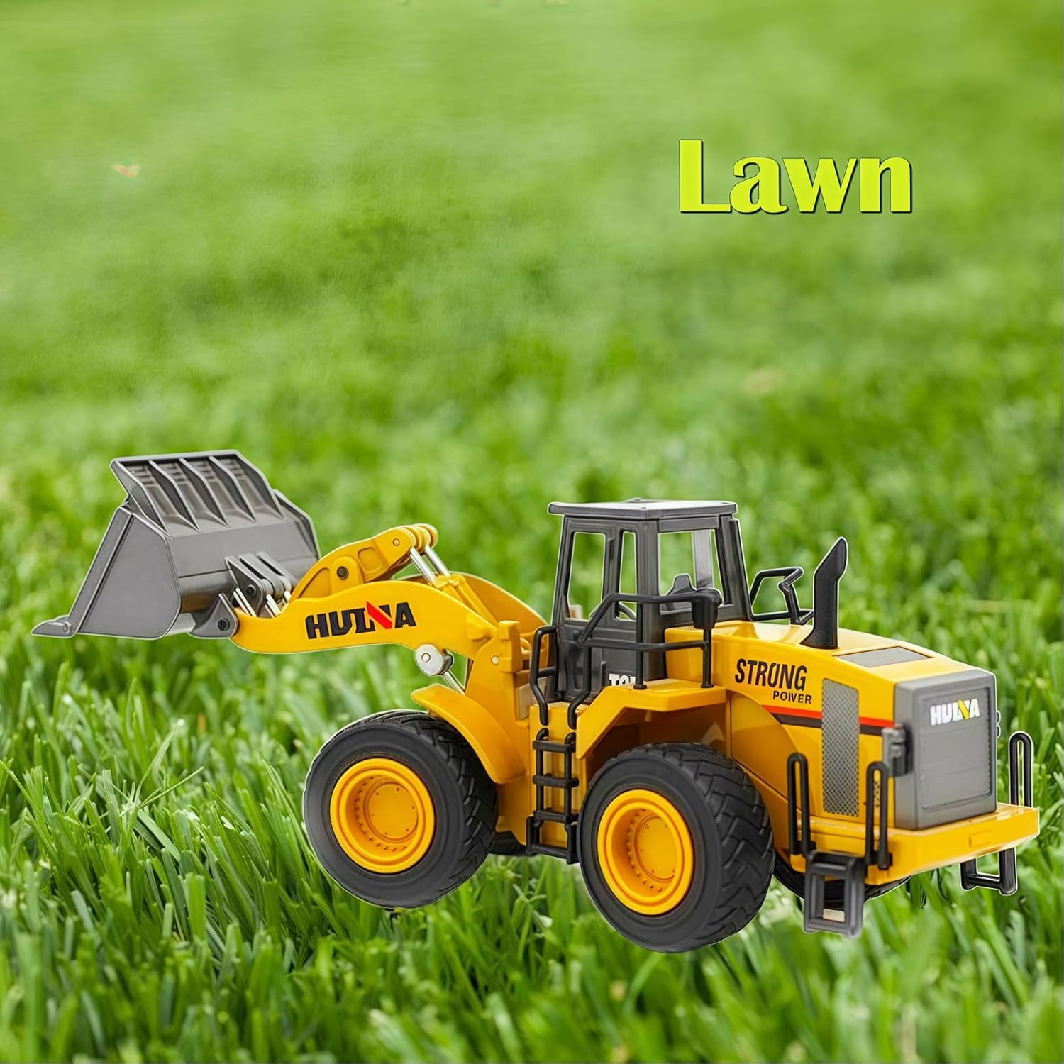 Qcar 1/40 Large Wheeled Loader Heavy Duty Construction Metal Bulldozer, Loder Vehicle Toys for Kids, Outdoor Sandbox Car Toys, Birthday Gift Toddler Boy Kid