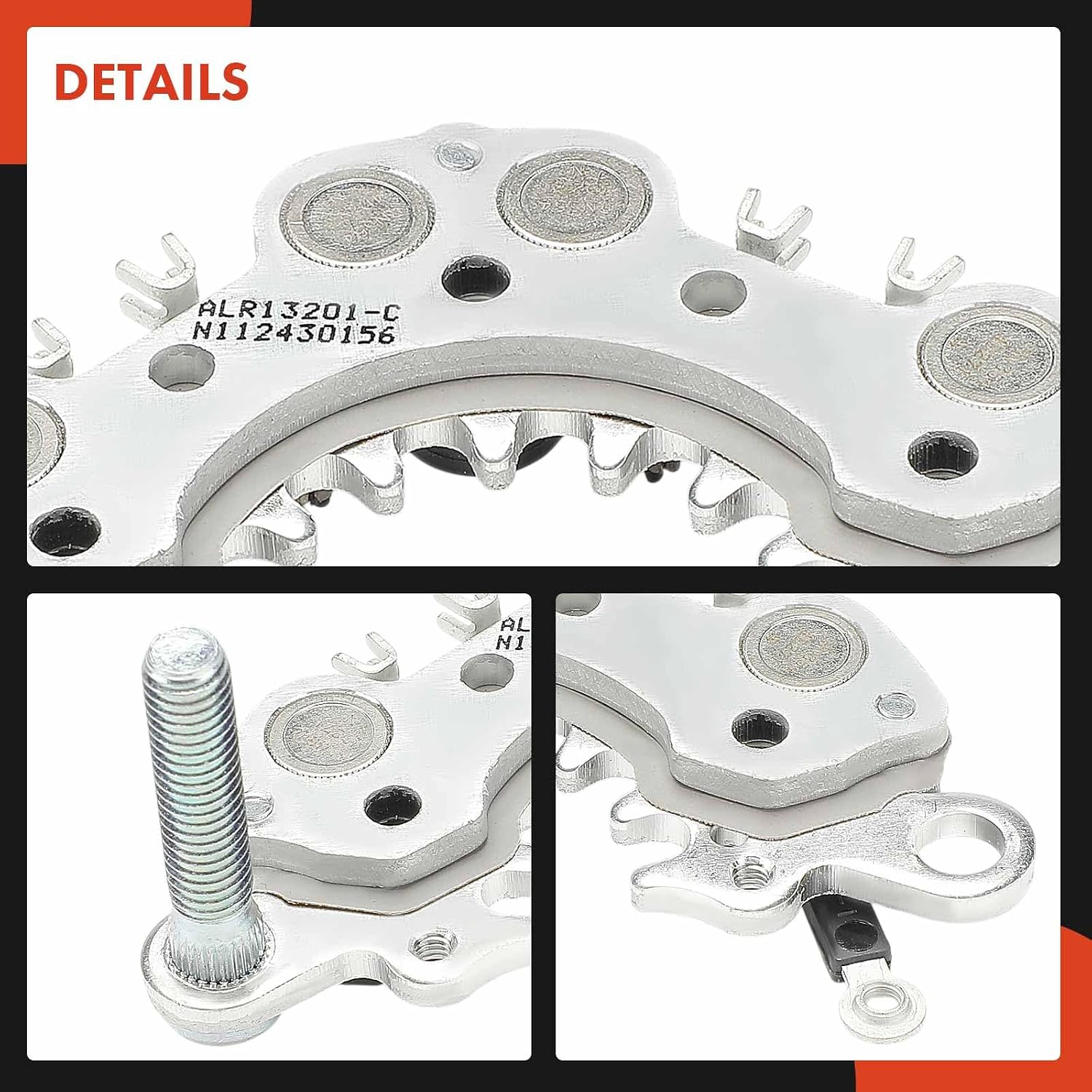 A-Premium Alternator Rectifier Compatible with Nissan Sentra 1995-1999 1.6L, Pathfinder 1996-1997 3.3L, 200SX 1995-1998 1.6L, 14V Rectifier 8-35A Diodes
