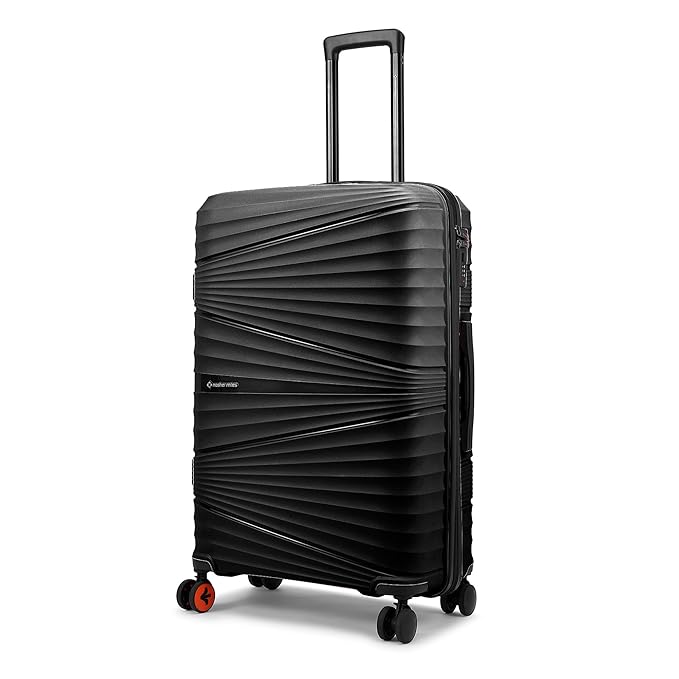 Nasher Miles Mumbai Hard-Sided Polypropylene Check-in Luggage 28 inch | 75cm | 8 Wheels Large Trolley Bag for Travel | Suitcase (Black)