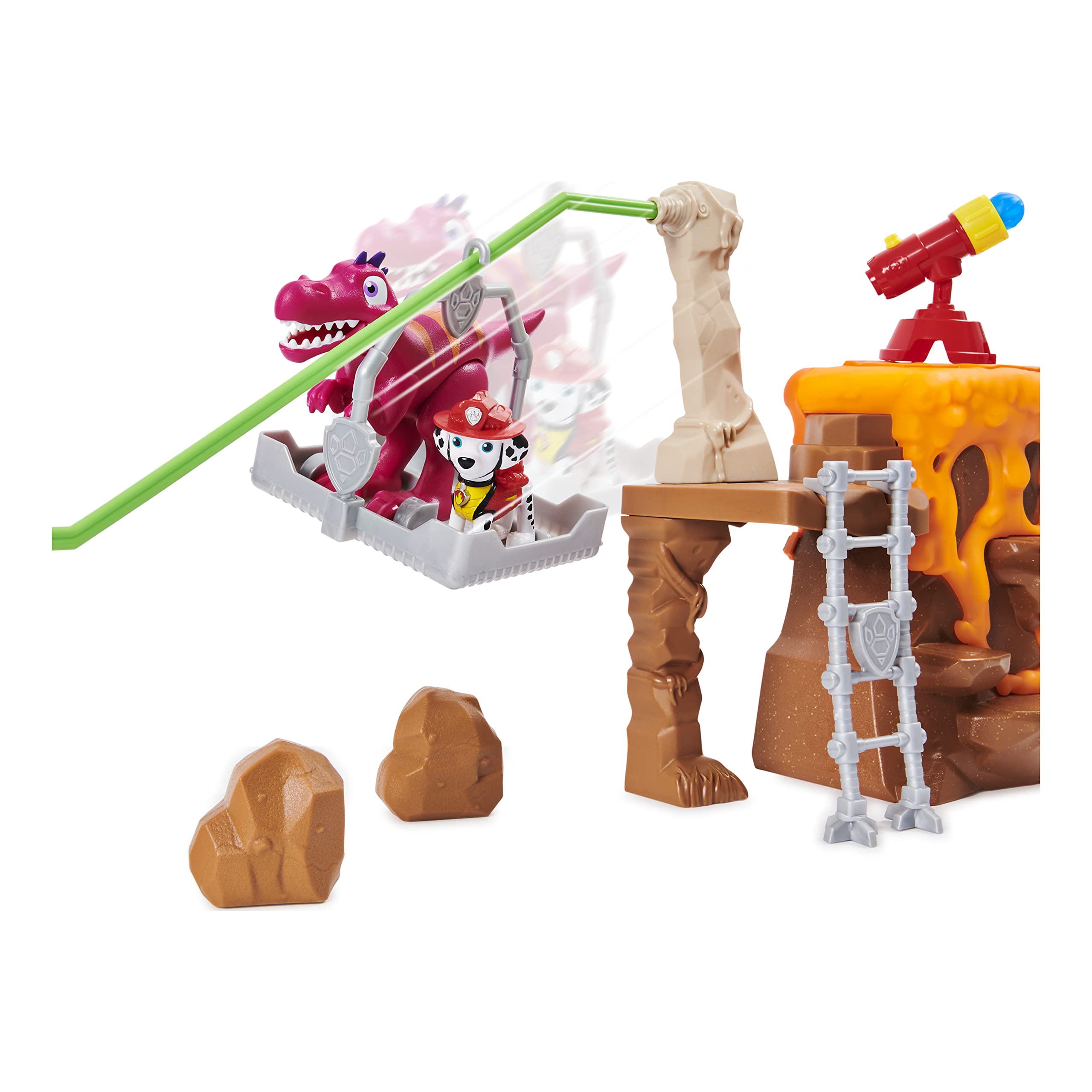 PAW Patrol Dino Rescue Volcano Playset with Zipline and 3 Exclusive