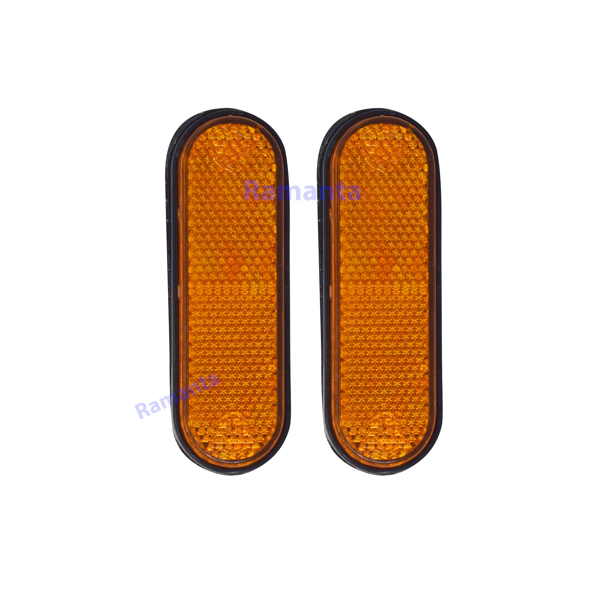 Ramanta Bullet Front Side Reflectors Self Adhesive for Bullet Bike Front Side Shockers Absorbers Reflectors Compatible only with for Classic, Standard, Electra (Set of 2, BS4 -BS6)