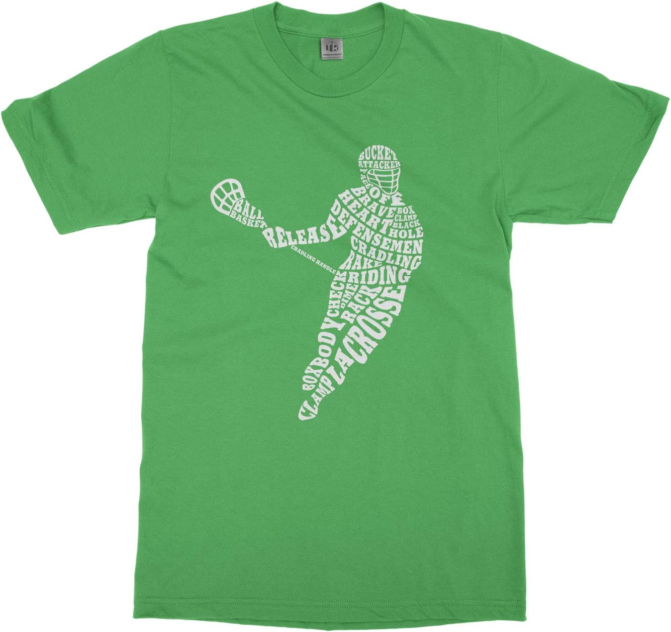 Threadrock Big Boys' Lacrosse Player Typography Youth T-Shirt