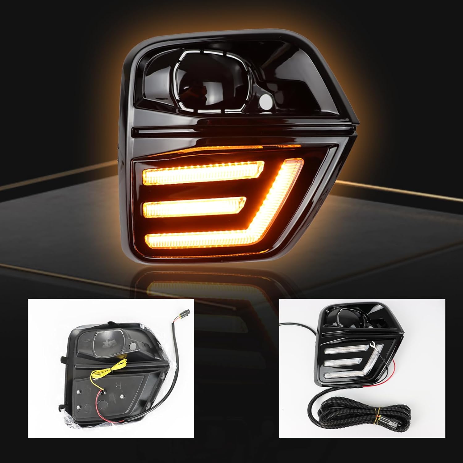 LED Front Bumper Fog light DRL Amber Sequential Turn Signal Lamp Feature Kit for T Chevy Chevrolet Colorado 2023 2024 Replacement Front Bumper Trim Accessories