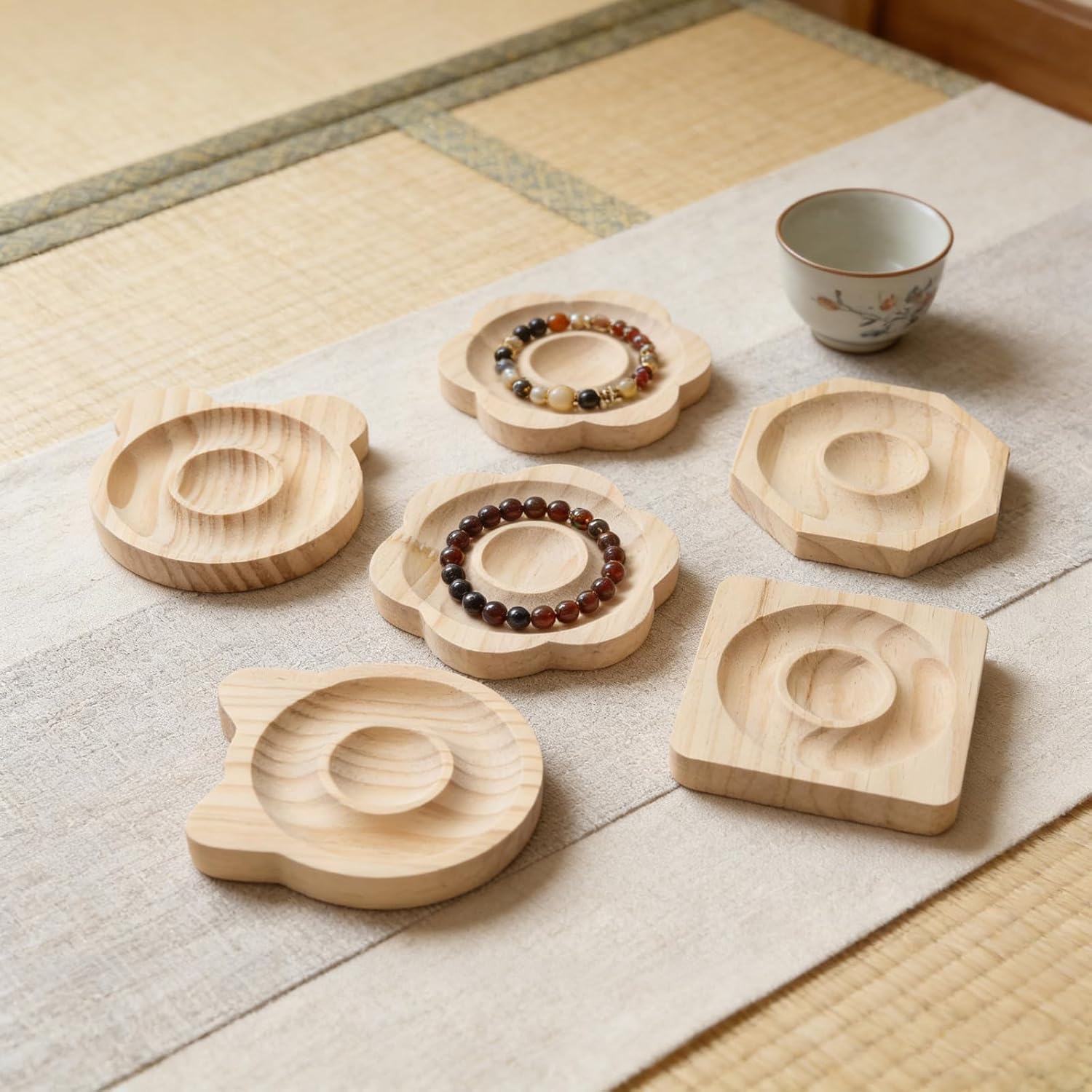 6PCS Wooden Beading Board: Bracelet Design Tray for Jewelry Making - Bead Mat Tray - Display Holder Craft Supply Storage Organizer (6 Style)