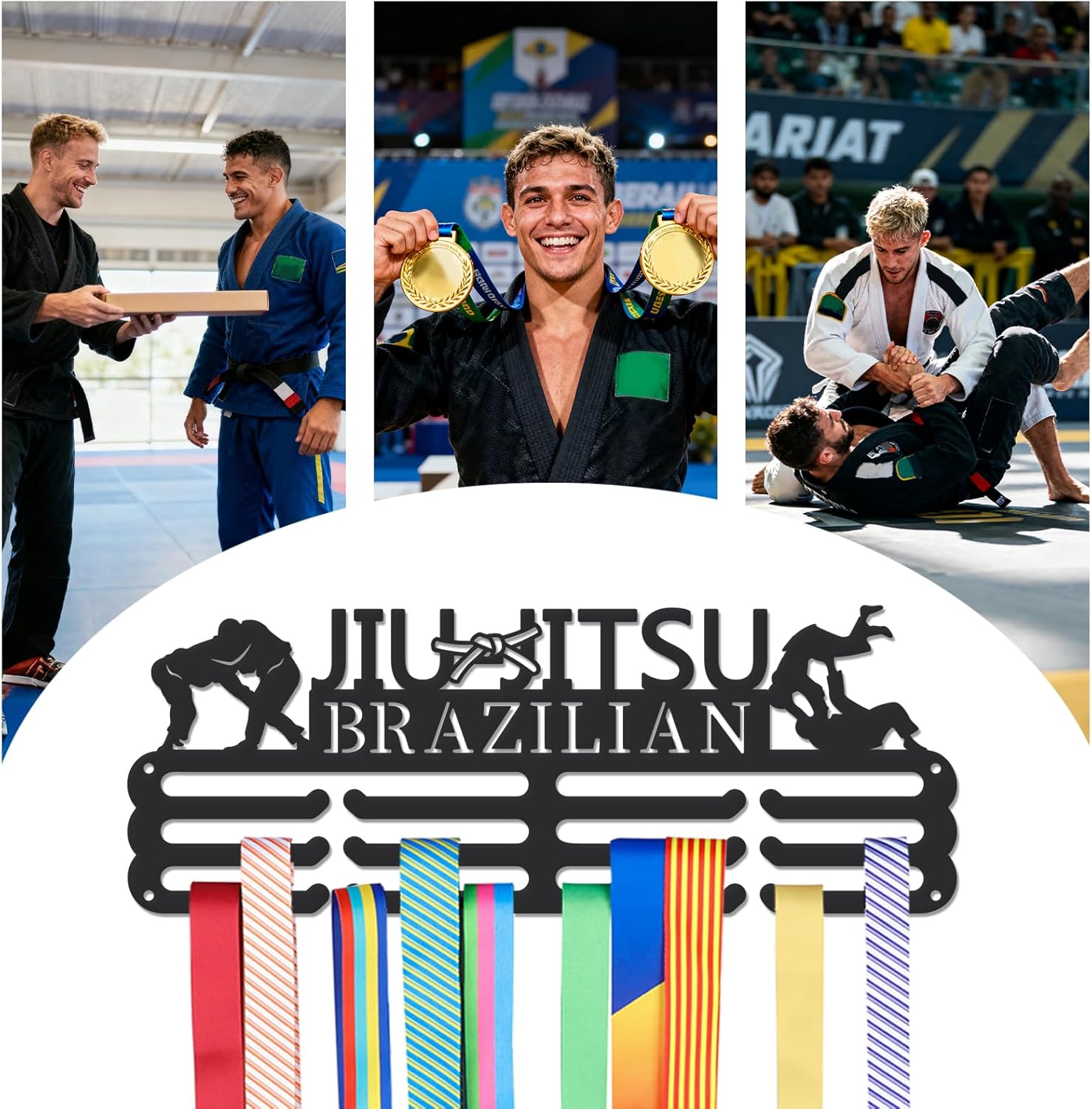 SUPERDANT Brazilian Jiu Jitsu Medal Holder Medals Display Wall Hanger Sports Award Rack for Athletes Gifts