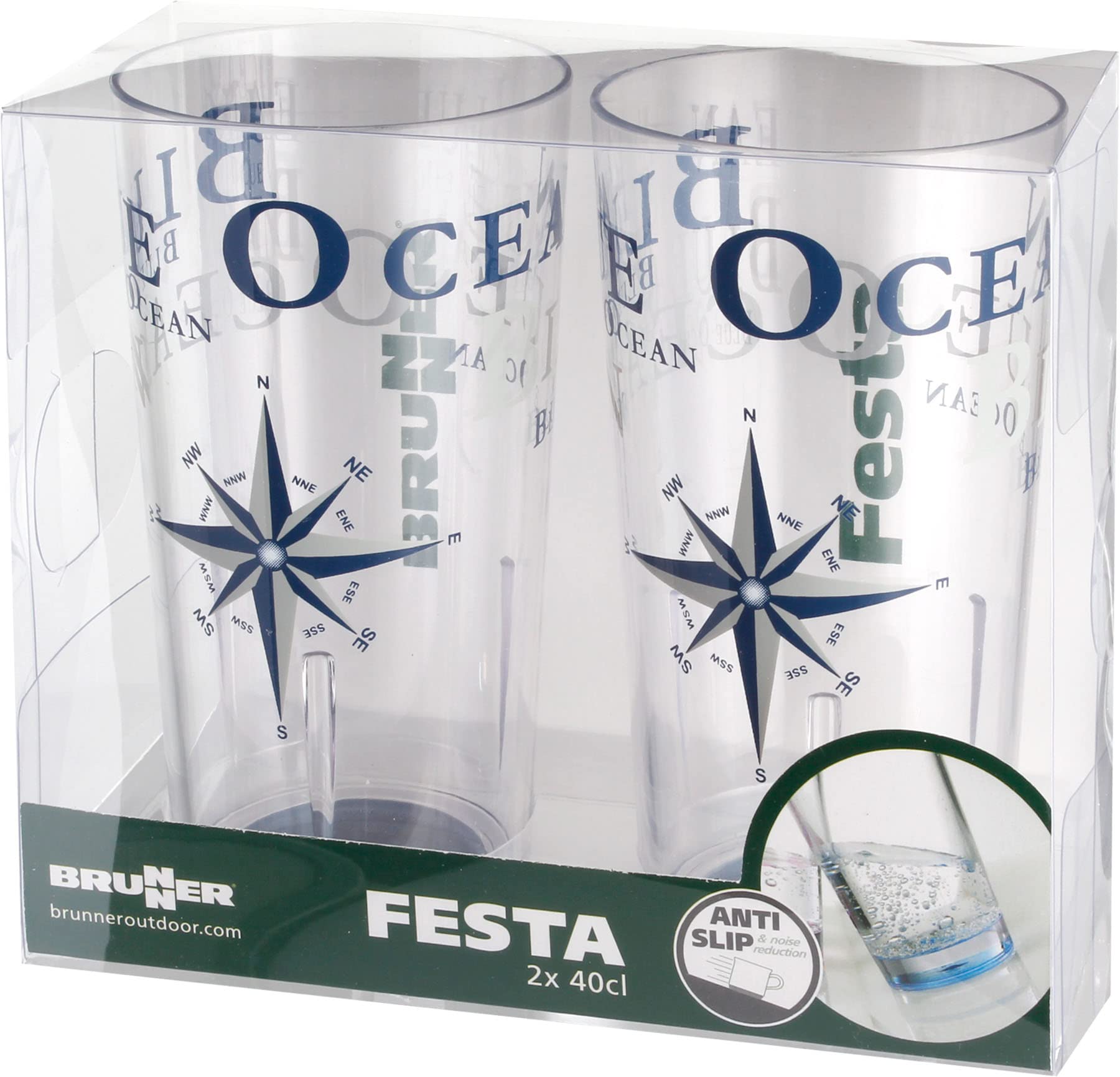 BrunnerFesta Blue Ocean Drinking Glass