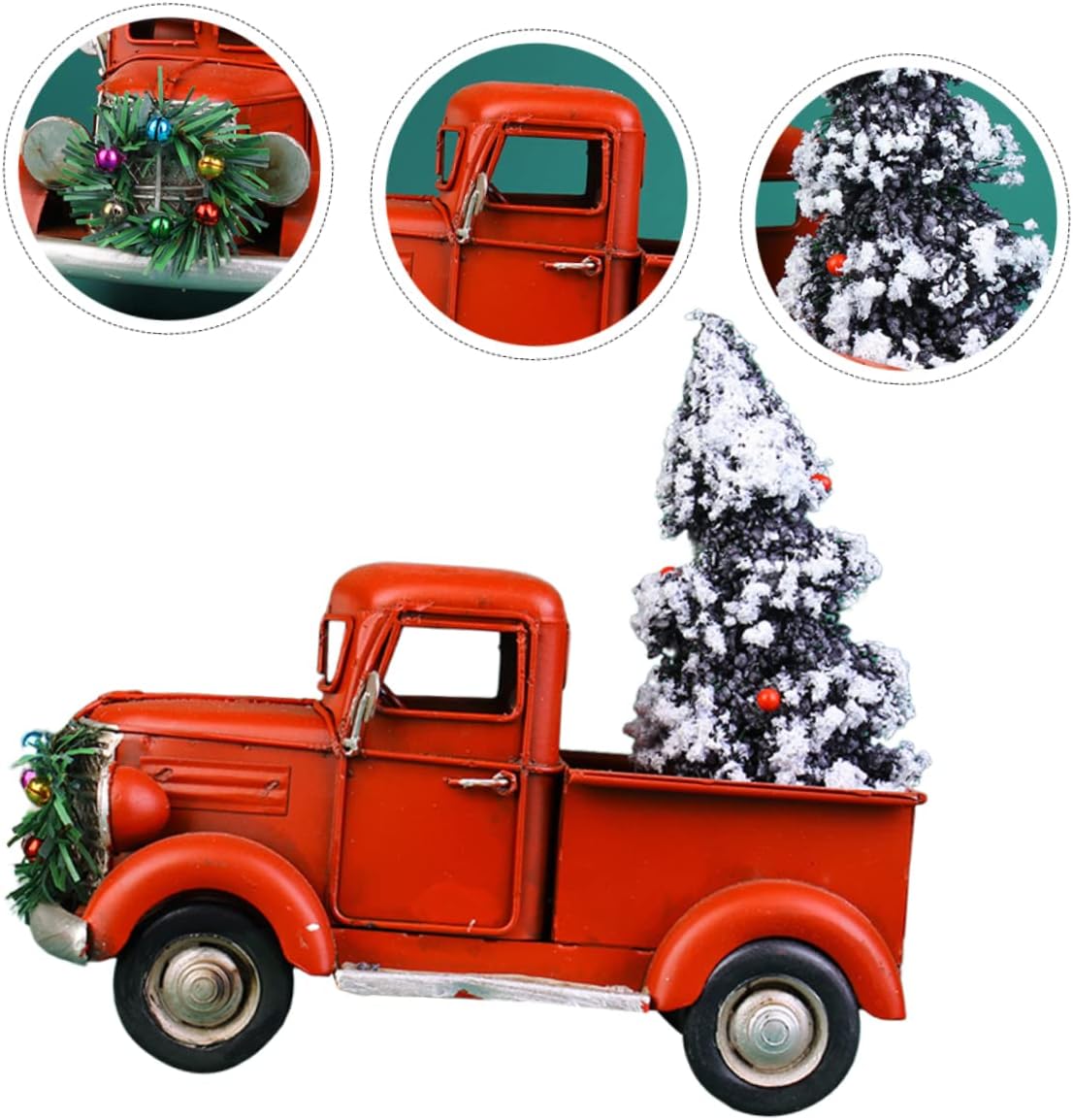 IMIKEYA 1pc Vintage Iron Pickup Truck Model Decoration for Christmas Home Office Retro Car Sculpture Assorted Color Ornament for Holiday Decor