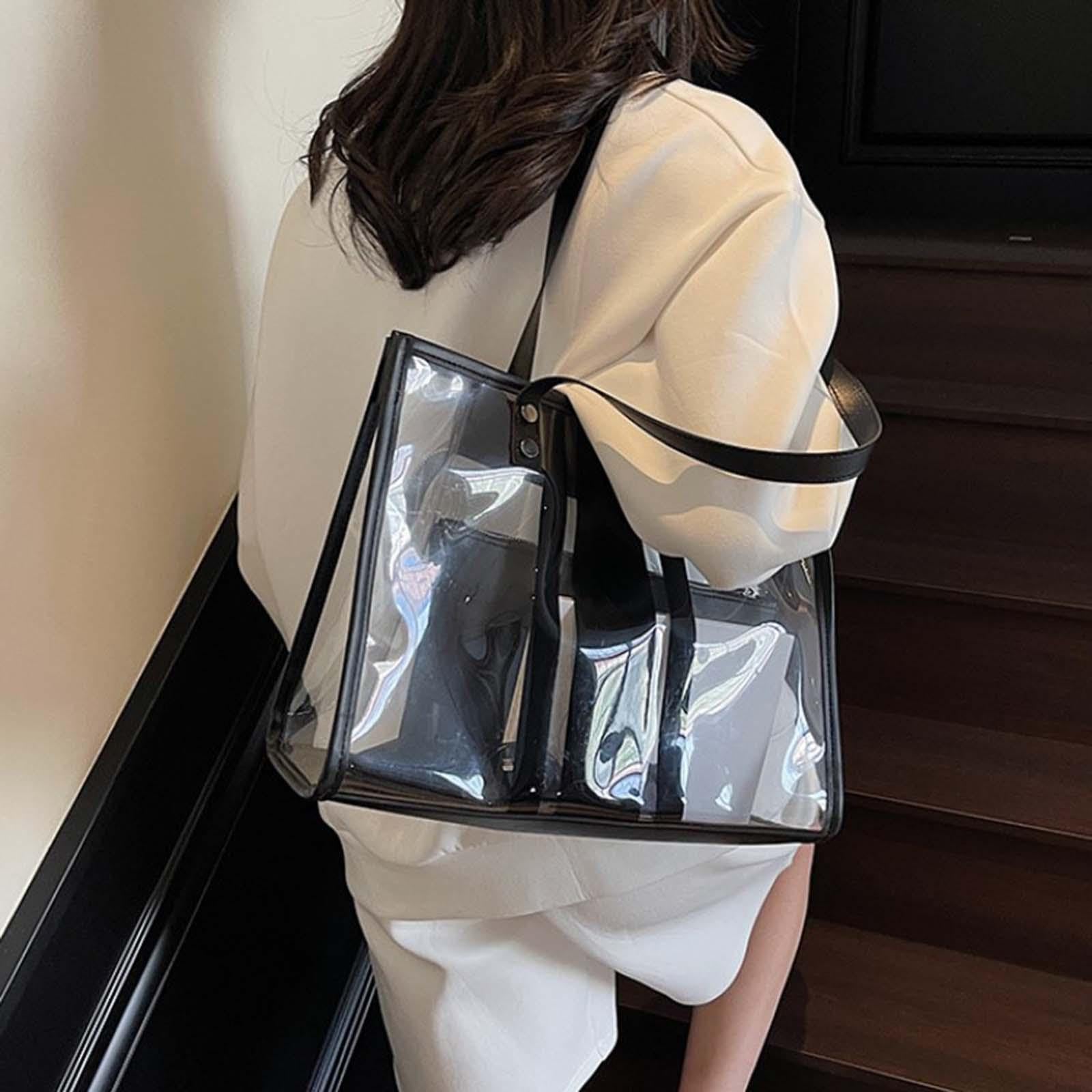Bolsa de playa transparente para mujer, ligera, de primera calidad, para vacaciones, playa, viajes