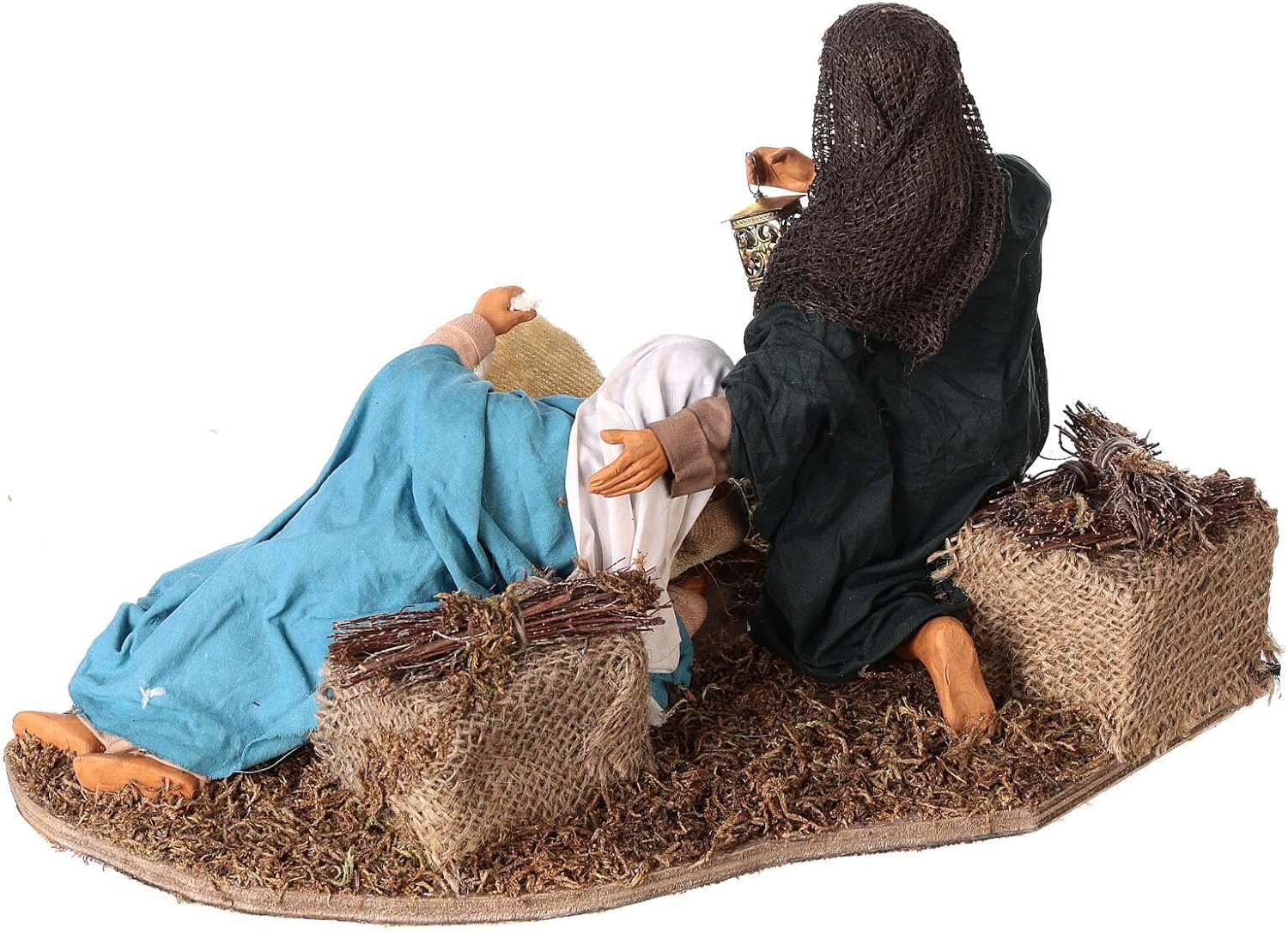 Animated Neapolitan Nativity Figurine Holy Family Lying Down 24cm