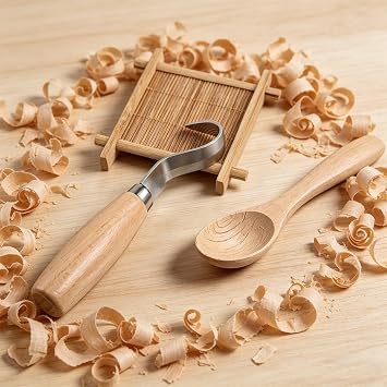 1 PCS Hook Knife Wood Carving Knives, Stainless Steel Spoon Carving Knife Professional Wood Carvings Tools Gouge Spoon Knifes for Carvings and Whittling Spoons Bowls Cups for Carvers and Beginners
