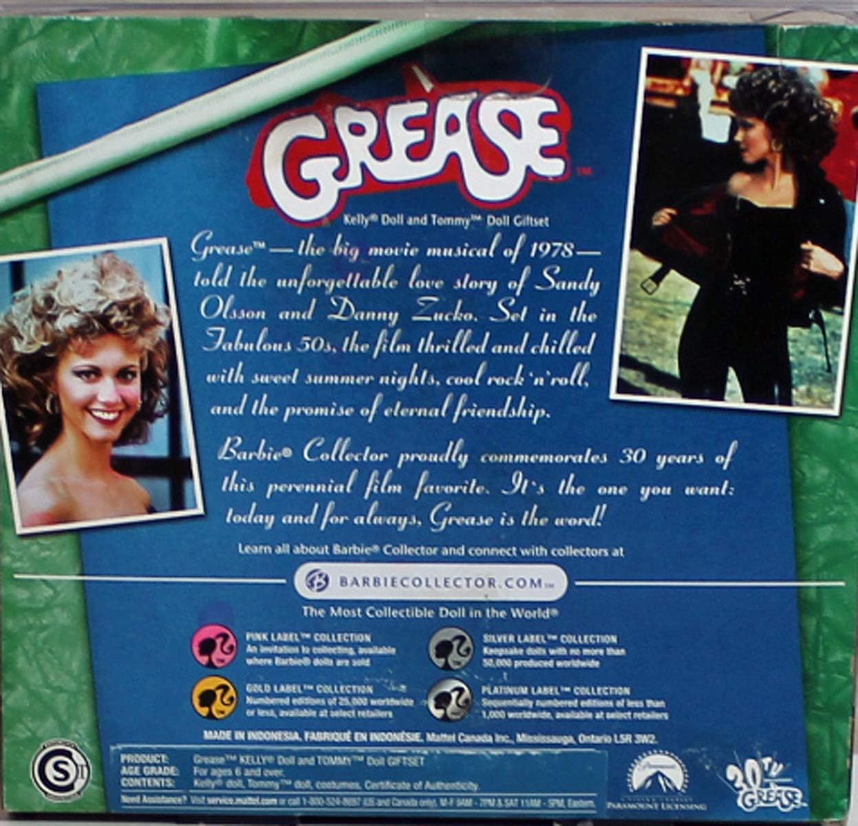 Mattel Grease Barbie Kelly Celebrity Kelly and Tommy Dolls