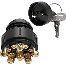 Ignition Key Switch 4360475 for JLG Scissor Lift and Boom Lift, Replaces 4360475P 2860030, 5-Pin Starter Switch with Dust Cap and 2 Keys, Fits Select JLG Lift Models