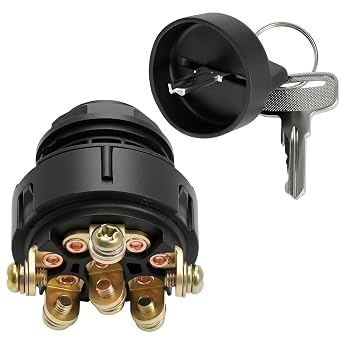 Ignition Key Switch 4360475 for JLG Scissor Boom Lift | 5-Pin Starter Switch with Dust Cap & 2 Keys. Replaces 4360475P and 2860030. Fits select JLG Scissor & Boom Lifts.