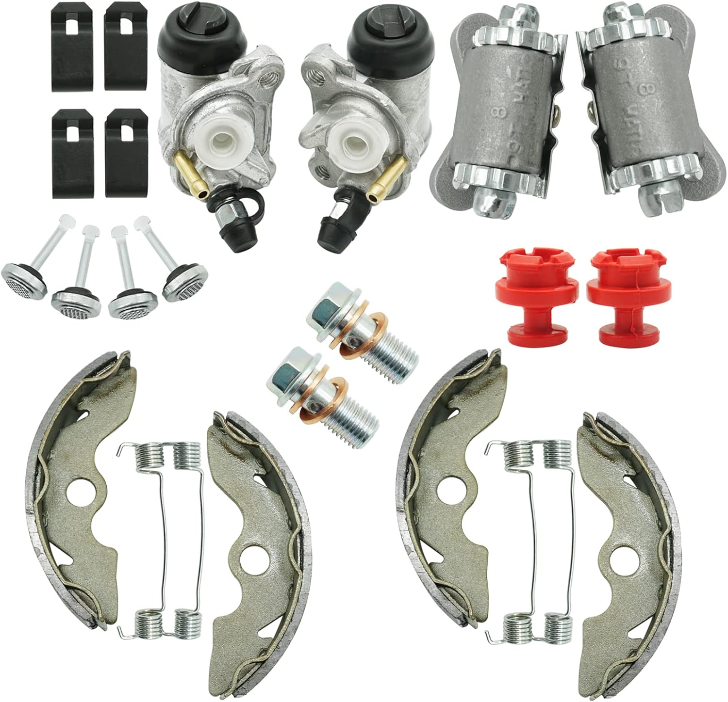 M MATI Front Brake Wheel Cylinders & Adjusters & Shoes for Honda FourTrax 300 TRX300 2x4 1993-2000 (Left&Right) 45340-HC4-000 45370-HC4-505 45350-HC4-505