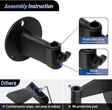 Microphone Wall Mount Boom Arm - Microphone Wall Mount for Mic holder,Horizontal Mounting Wall,Space Saving Desktop Metal Mic Stand Clamp by SUNMON