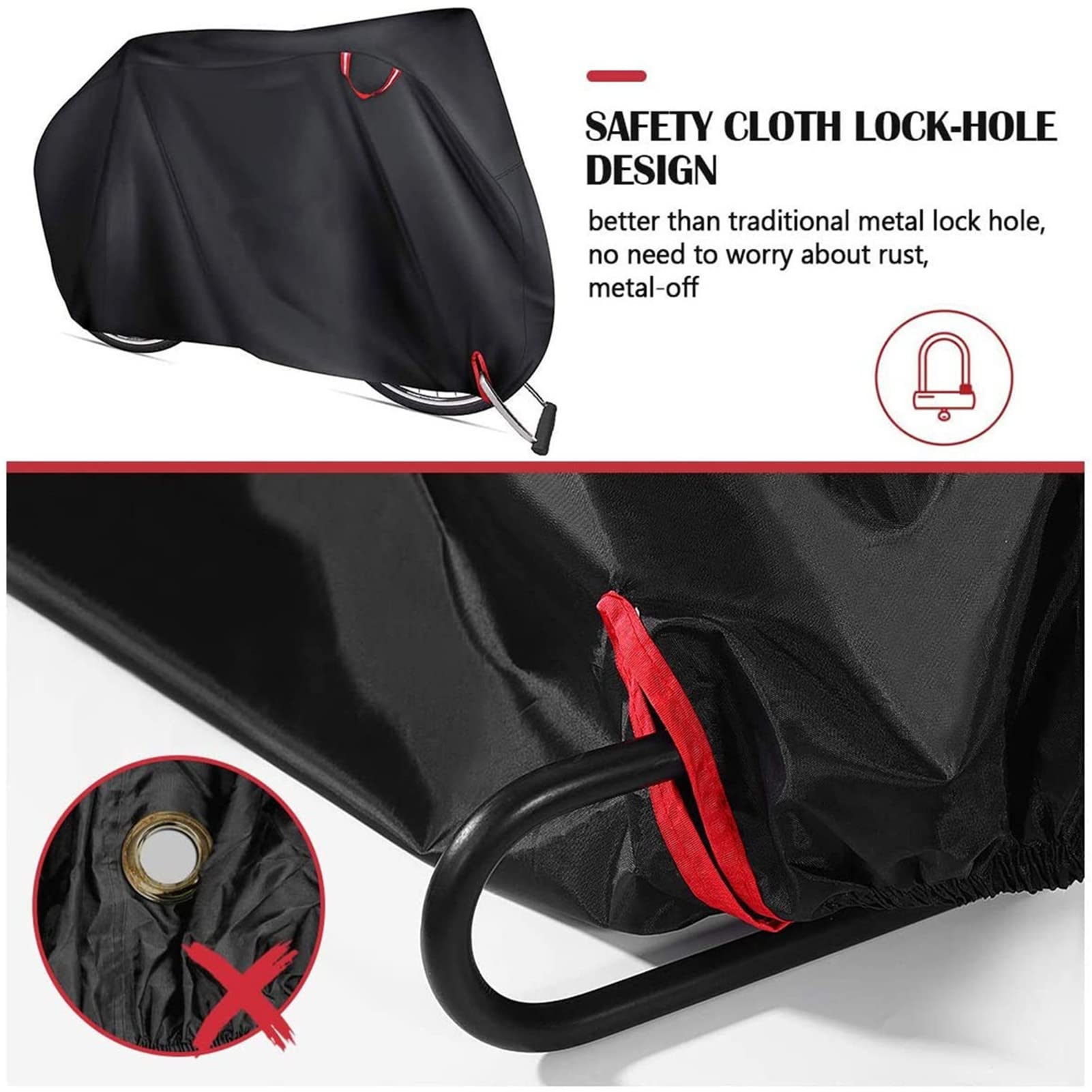 Housse de vélo imperméable pour 2 vélos, 79 x 30 x 43 cm 210D Oxford avec serviette et sac de rangement