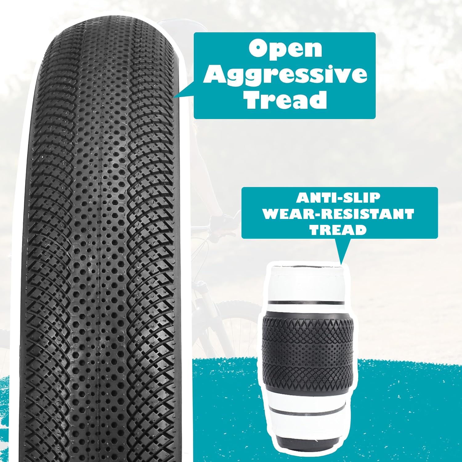 ZUKKA Fat Bike Tire 20 26 cali rower elektryczny, opona Heavy Duty, składana, tłuszczowa, 20/26 x 4,0, płaszcz rowerowy do rowerów fatbike, rowerów górskich, MTB, kolor czarny/brązowy