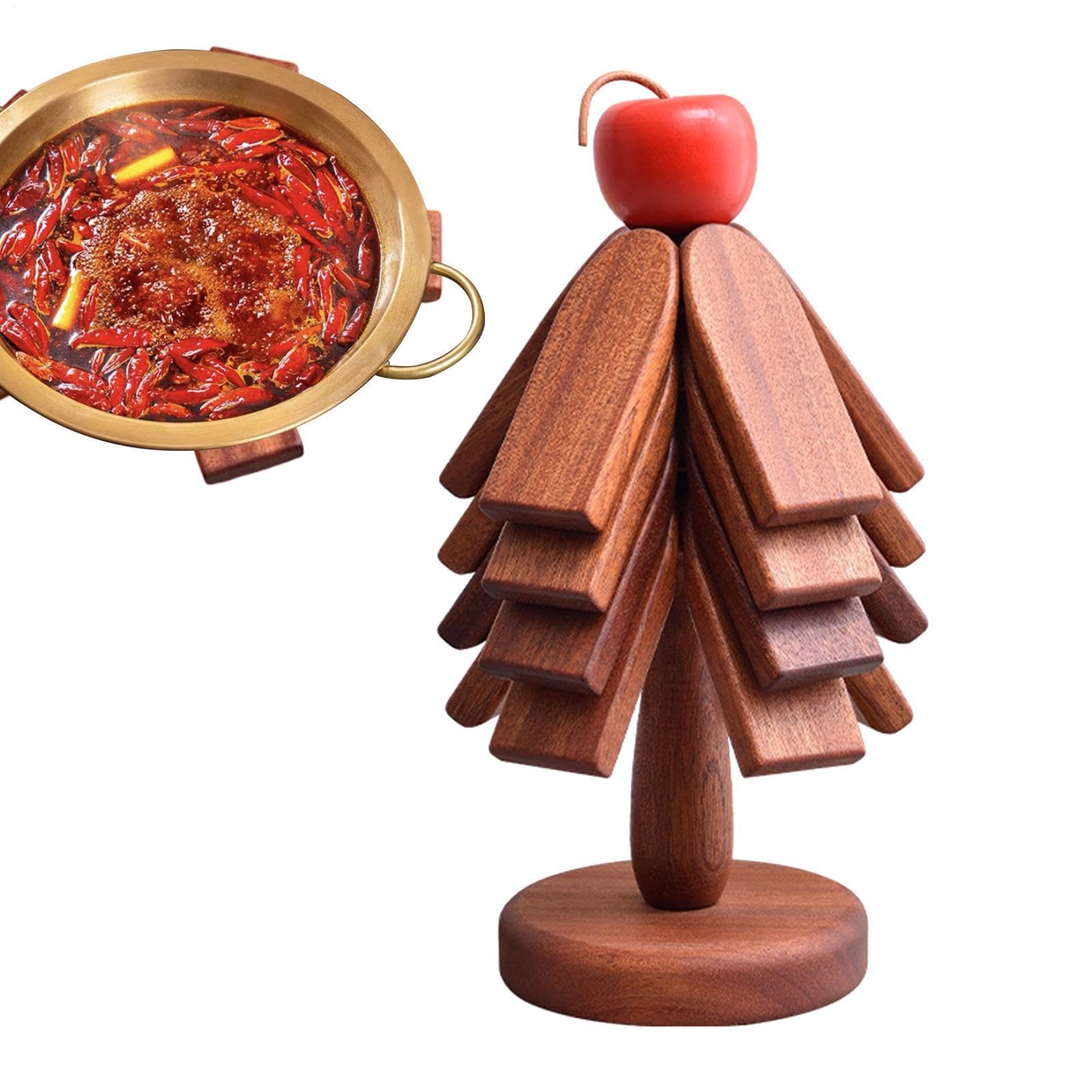 sous-Plat en Bois en Forme de Sapin de Noël Décor de Table Rustique Gain de