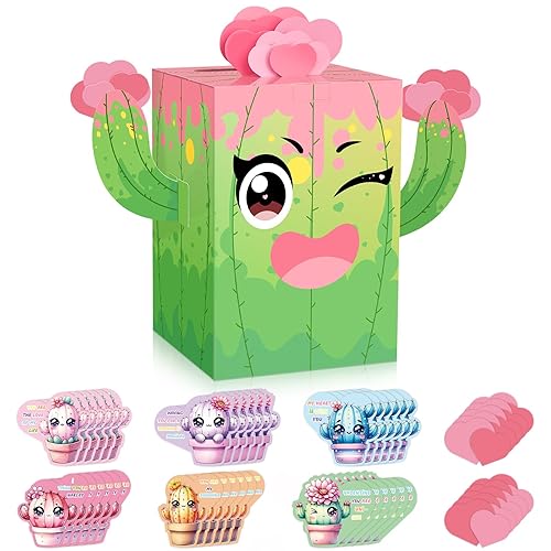 Mulbozy Valentines DIY Card Box with 50 Valentine Greeting Cards,