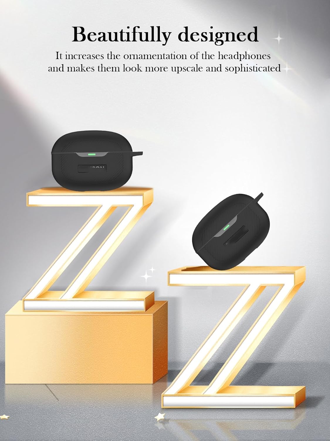 Case for Raycon Everyday Earbuds,Soft Protective,BOVUGAC Silicone Case Cover for Raycon Everyday Earbuds (2024 Edition) with Keychain & Cleaning Kit & Lanyard-Black - Image 3