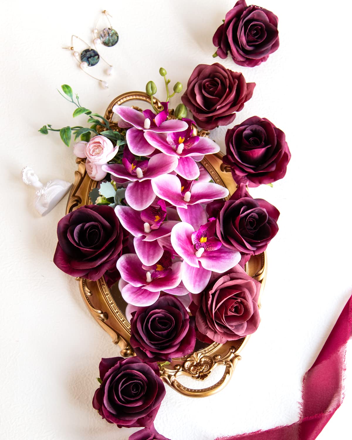 4 Künstliche Rosen Aus Seide – Mit Stiel, Realistisch, Weiß, Für Deko, Hochzeit, Party, 36 Cm Lang