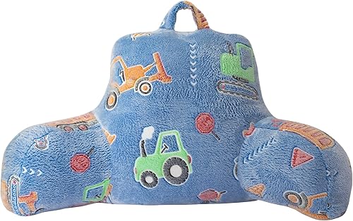 Vista 46 de A Nice Night Star Moon - Almohada de lectura de felpa que brilla en la oscuridad, respaldo de cuña para niños con brazos y apoyo para la espalda Gris