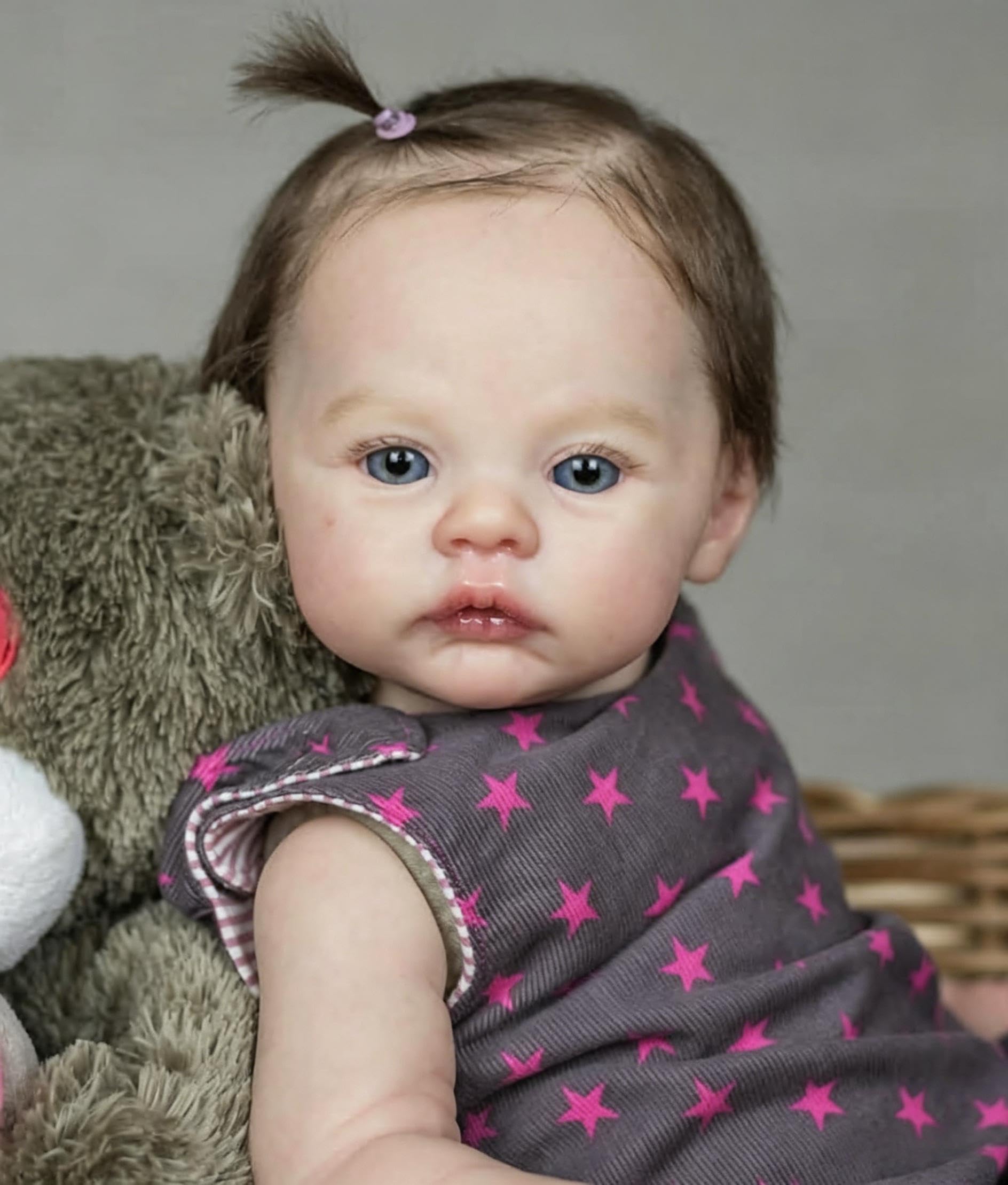RXDOLL Winylowe lalki Reborn na całe ciało, 45 cm, prawdziwe życie, dla noworodka, dziewczynki z otwartymi oczami, ważone, realistyczne lalki niemowlęce, ręcznie robiona zabawka prezentowa z