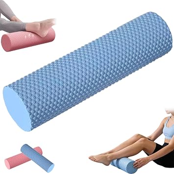 12 Inch EVA Foam Roller for Back, Yoga & Balance Exercises High-Density Massage Roller for Pain Relief, Fitness Recovery Balance Exercises, High-Density Blue