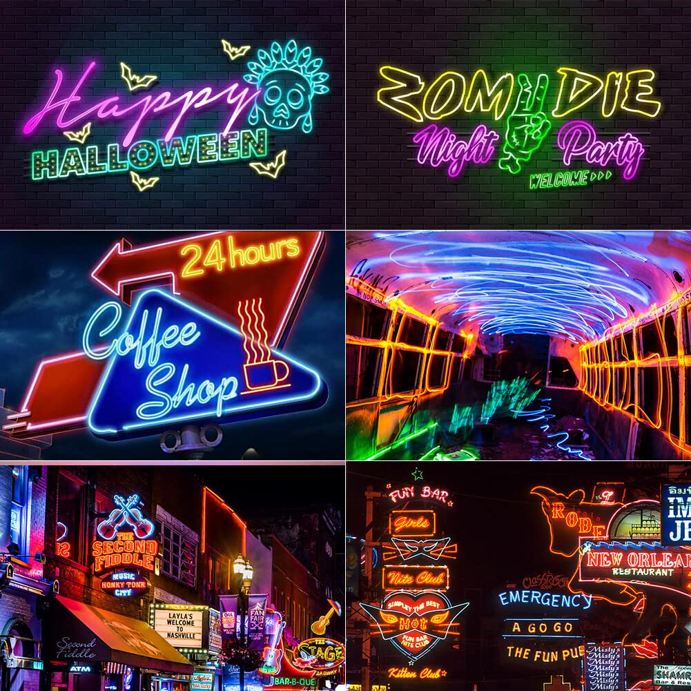 2 Rolle 3m RGB Neon LED Streifen, DC12V 5050 72LEDs/m Silikon Flexibler Neonstreifen, Bluetooth Musiksynchronisierung Multi-Farbwechsel Neon LED Band mit Fernbedienung & Netzteil für Schlafzimmer