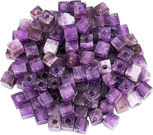 Miniatura 8 de TUMBEELLUWA Cuentas de piedra para hacer joyas, cuentas sueltas de cristal curativo con agujero grande y forma cuadrada, paquete de 15, ojo de tigre