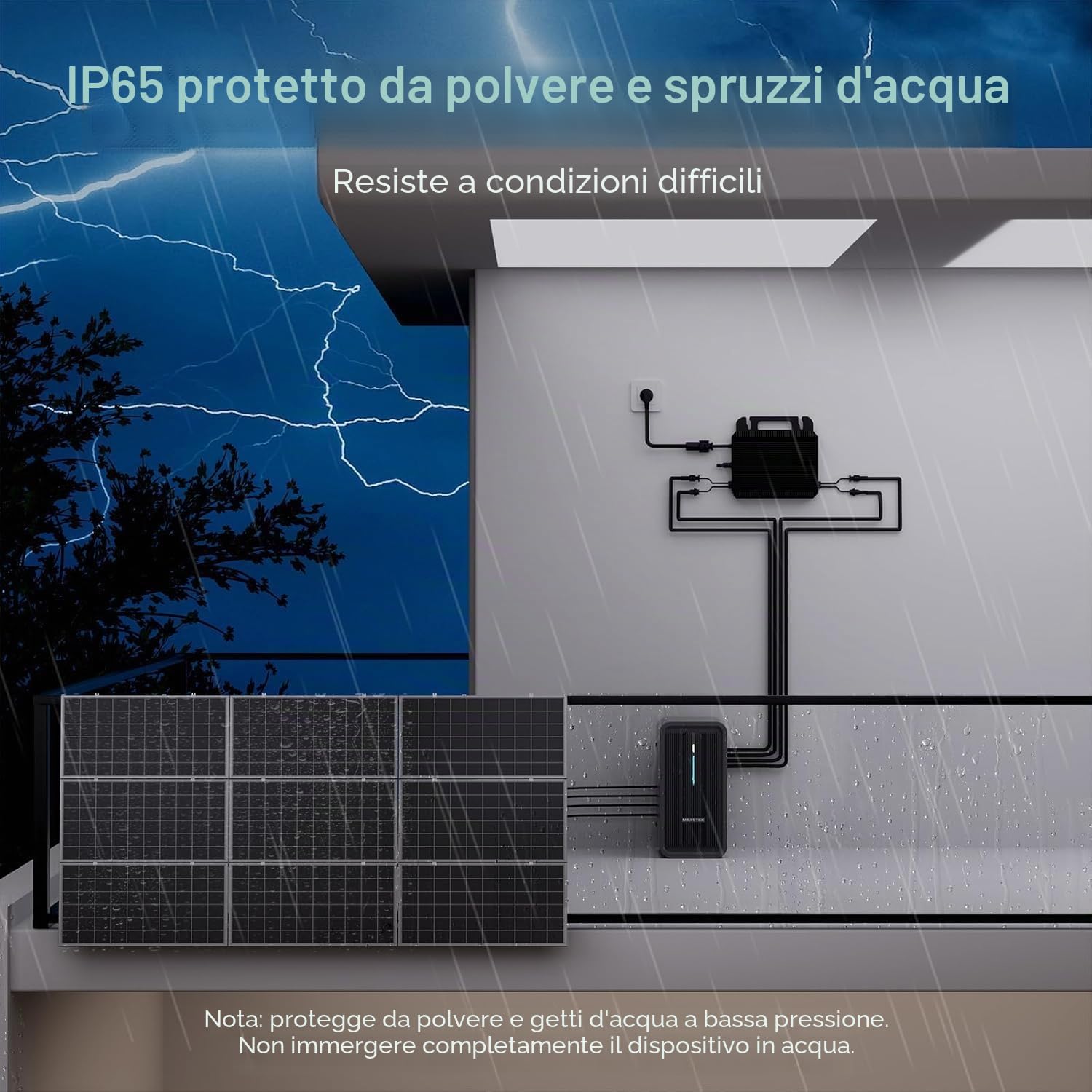 MARSTEK B2500 Accumulo per impianto fotovoltaico da balcone 2025 Ultima versione aggiornata 0% IVA, ingresso solare 1600W batteria LiFePO4 2240Wh 6000 cicli di ricarica, espandibile a 8960Wh, IP65