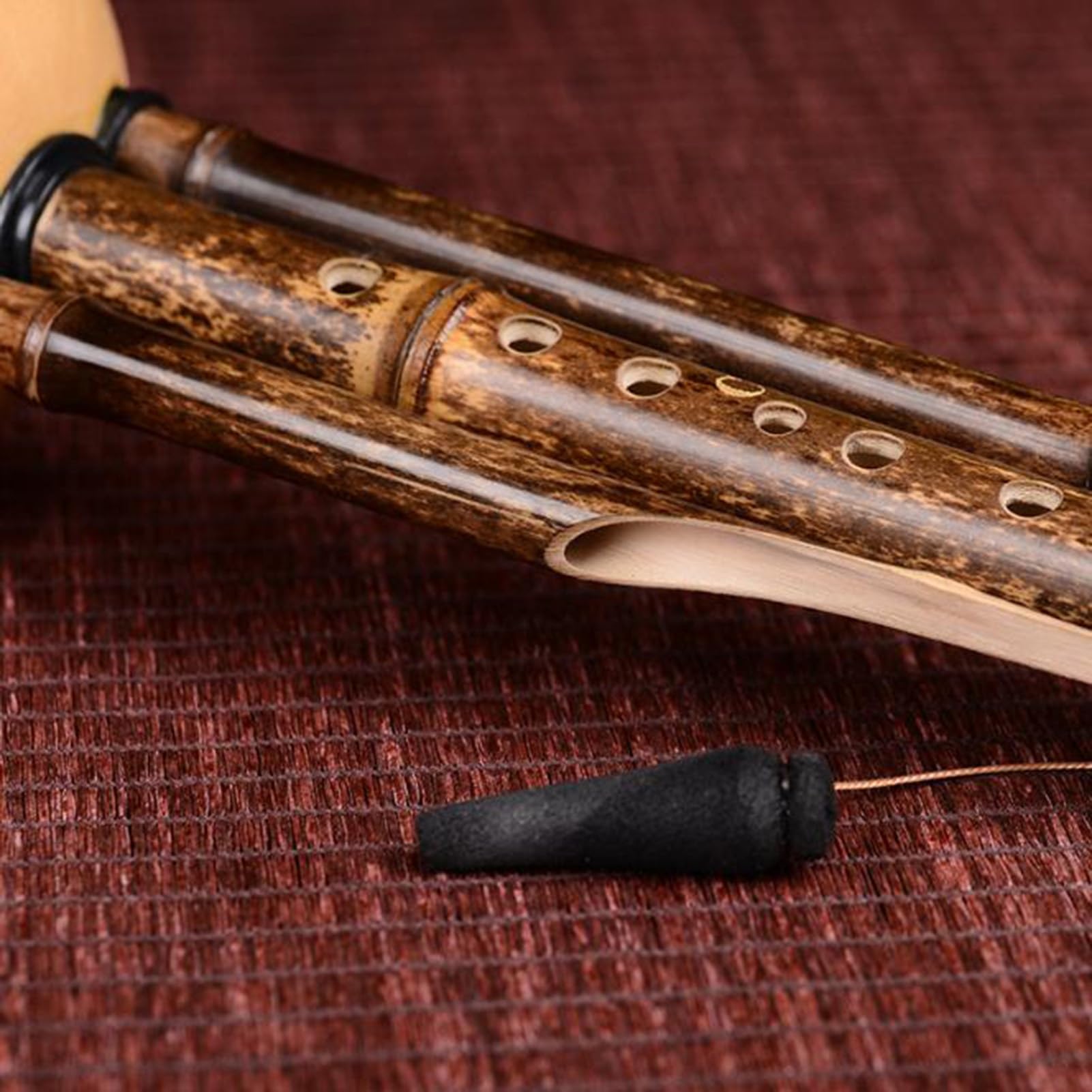 Chinesische Hulusi-Flöte,handgefertigtes Hulusi-Ethno-Musikinstrument | Mit Koffer for Anfänger-Musikliebhaber, Blasinstrument(Minor D key)