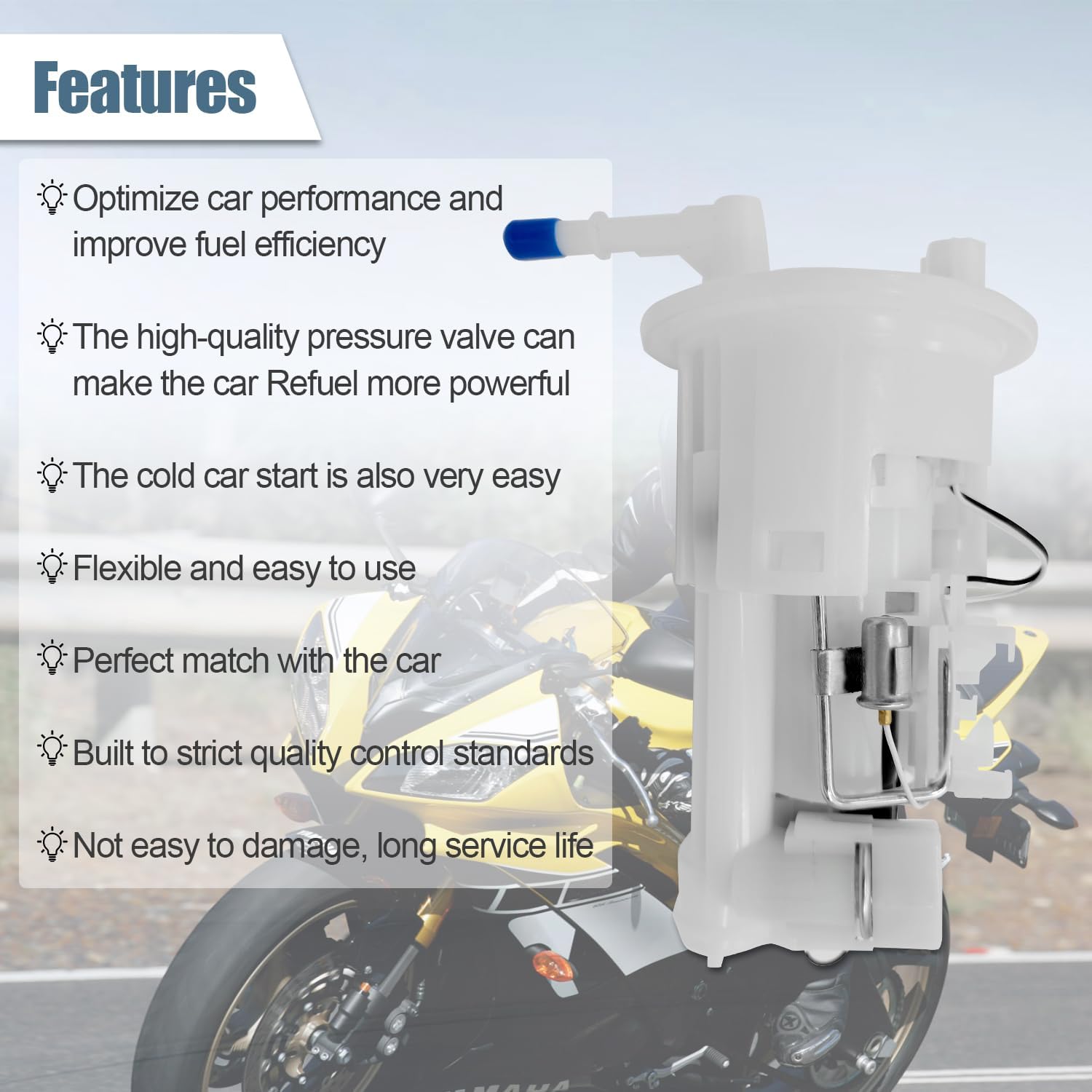 14B-13907-20-00 Fuel Pump Assembly Compatible With Yamaha YZF-R1 2009-2014 & YZF-R6 2011-2016 with Fuel Pressure Regulator replace 14B-13907-21-00 14B-13907-00-00