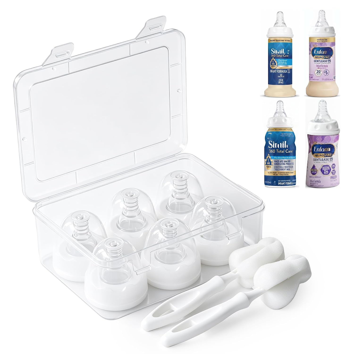 6PCS Standard Flow Nipples, 9ml/min, Reusable, Anti-Colic&Vented Nipples