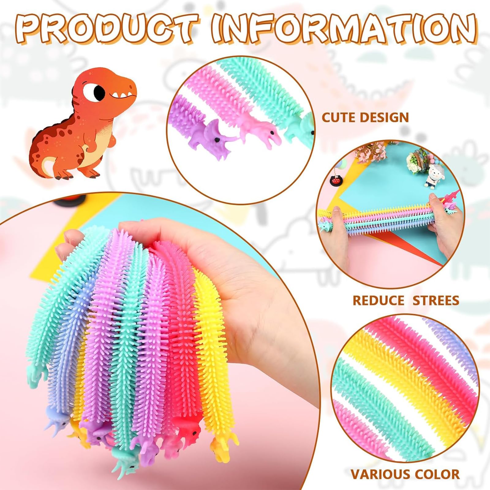 12 Pezzi Di Corda Elastica Sensoriale Colorata – Giocattolo Antistress Per ADHD, Autismo E Ansia, 24 Cm