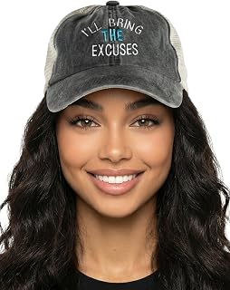 Funky Junque I'll Bring The Mesh Trucker Hats | Lightweight Cotton Cap with Sun Protection, Golf Beach and Bachelorette Parties, Casual Caps for Women